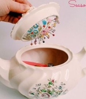 Sadie Seasongoods Needlework Teapot